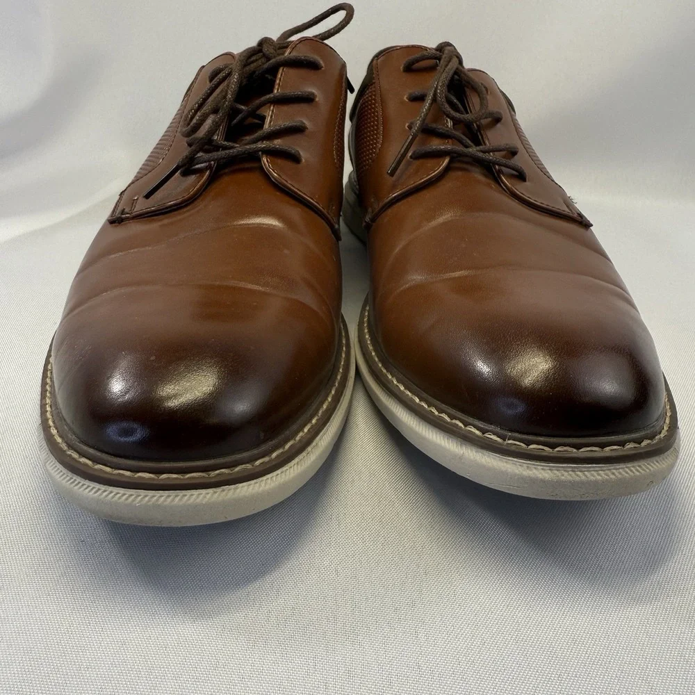 Nunn Bush Men's Chase Plain Toe Oxford Cognac Mens Size 11‎